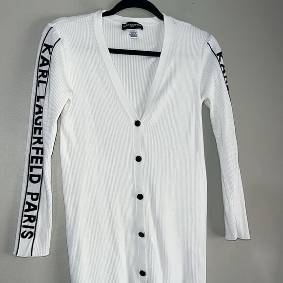 KARL LAGERFELD PARIS CARDIGAN SWEATER - Picture 4 of 8